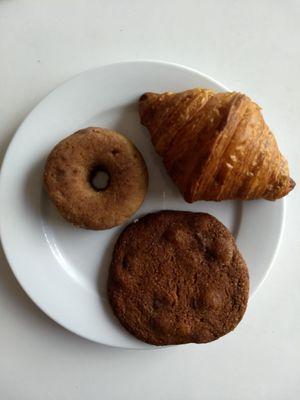 Apple cider donut, croissant, ginger molasses cookie