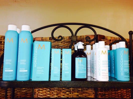 We carry Moroccan Oil.  Come by and see what we can suggest for all you hair care needs.