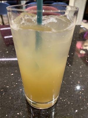 Complimentary pineapple drink