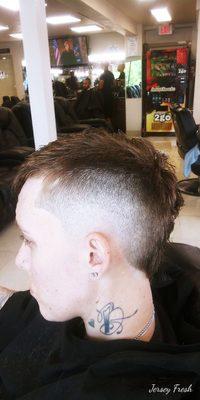 Burst fade mohawk with...