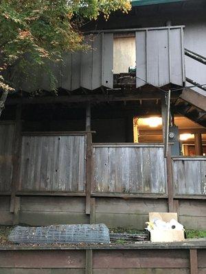 Neighbor's deck that was damaged.