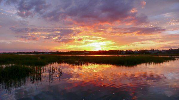 Beautiful sunset over the marsh