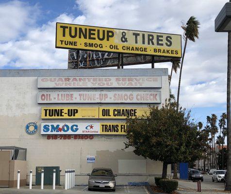 Facing E on Sherman Way, after crossing Sepulveda.  They are behind the Chevron.