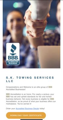 We are officially BBB accredited!