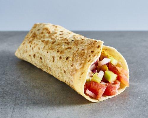 Aloo chana wrap.
 
 Chickpeas and potatoes. Suitable for vegans.