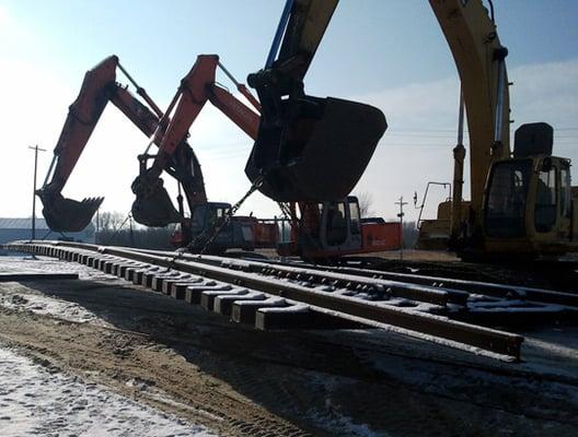 Railroad construction work in Ottawa, MN.