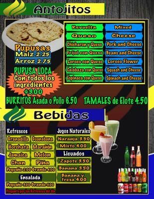 ANTOJITOS Y BEBEDIDAS CRAVING AND DRINKS