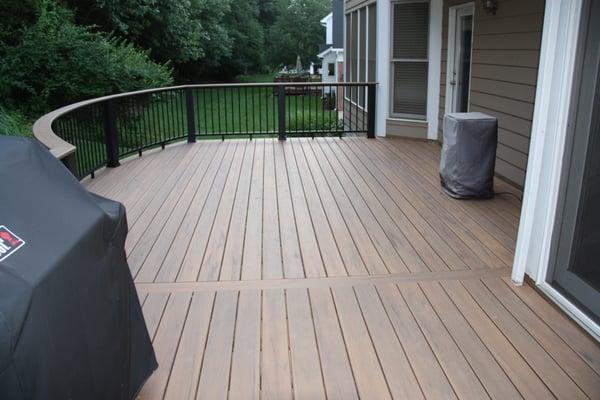 Love the radiused deck and custom-bent railing!