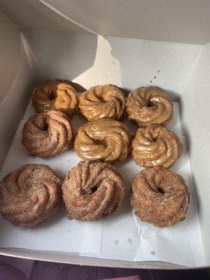 Maple and cinnamon sugar crullers