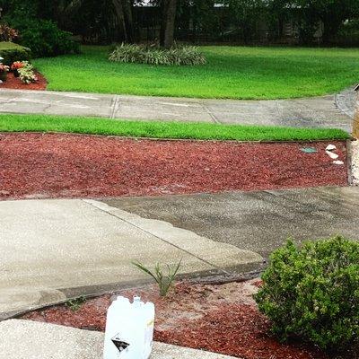 Pressure washing of driveway