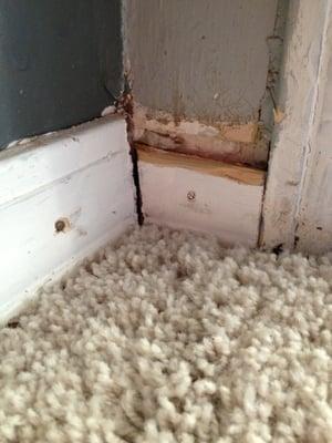 Damage to floor trim