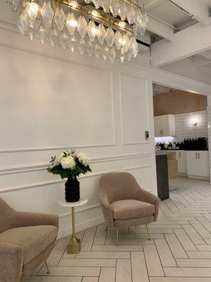 Sitting area in salon