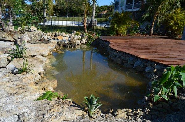 newly completed pond as shown on Animal Planet program