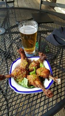 Drunken Drumsticks w/Harp Pale Ale.