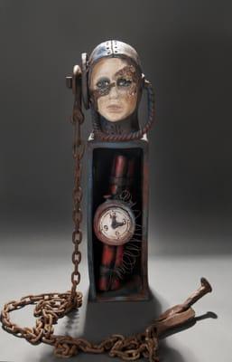 The Timekeeper, ceramic wall sculpture