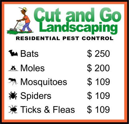 residential pest control services www.cutandgolandscaping.com