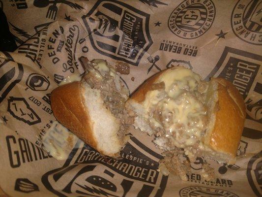 Smoked Cheedar Cheesesteak.