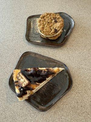 Snickers Cheesecake and Oatmeal Cookie