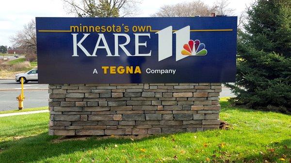 Kare 11 monument sign w/ LED illumination.