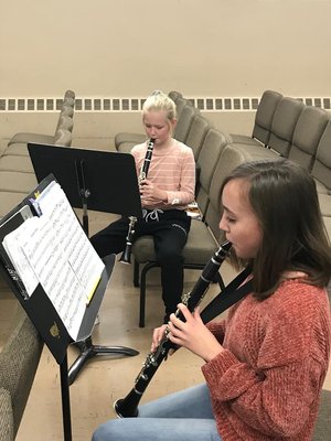 Two of our LCA band students practicing!