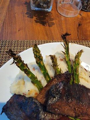 The overcooked, dried up asparagus that could not be eaten.