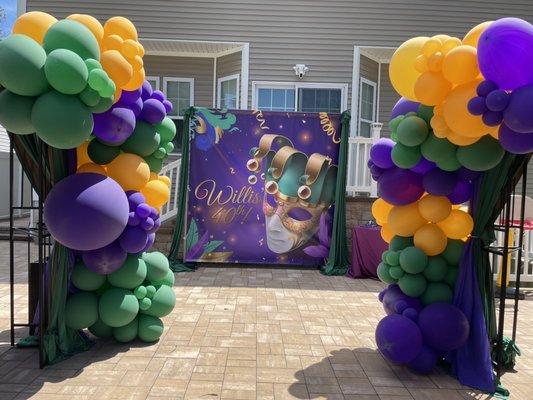 Mardi Gras Birthday: Party Backdrop