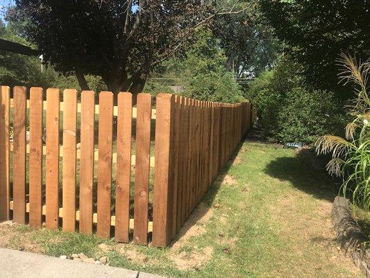 5-foot cedar boards with 2x4s for rails.