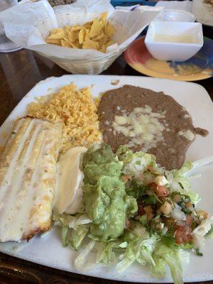 Chicken chimichanga lunch