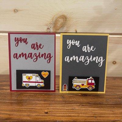 You definitely are amazing!  Thank you first responders!  Created by Razzle Dazzle Cards by Adrienne for Bear Creek Supply