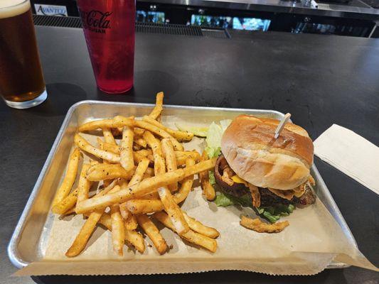 Tilt Burger, with fries.