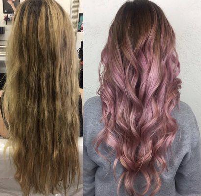 Pink balayage