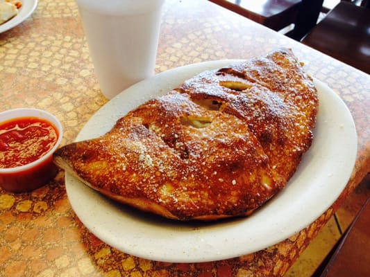 Ham & mushroom calzone