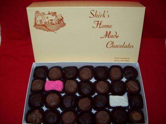 One pound Assortment. Milk and Dark Chocolates.
 30 different pieces. Our Best seller!