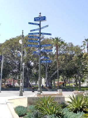 Sister Cities of Los Angeles sign...corner of Main and 1st in Downtown LA...the grounds of City Hall