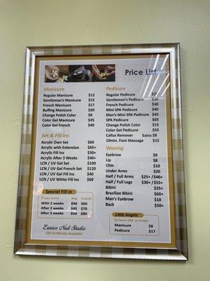 Updated Price List