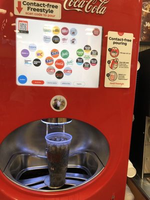 I didn't try this but if you like contact-free soft drink dispensing, this is for you.