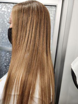 Fusion Hair Extensions in Yaki Texture