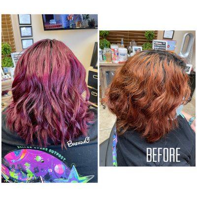 Burgundy hair color