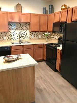 A1E Kitchen with Black GE Appliances