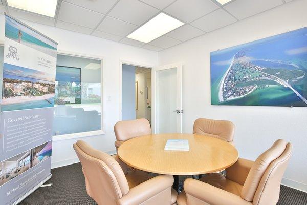 Conference Room at Michael Saunders & Company's Mid-Longboat Key Office. Mid-Longboat Key Real Estate, Homes, Condos, Lots, and Title.