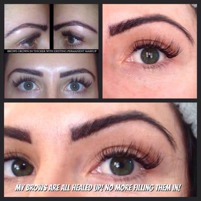 Permanent makeup touch up process - I wanted them thicker so I let my brows grow in and touched my permanent makeup up!