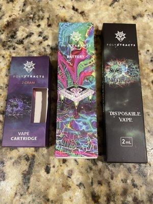 New packaging June 2023. For products sold from PolyXtracts Lab Store, Hemp shop, vape shop in Casper, WY.