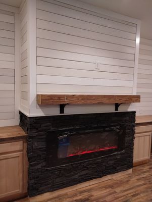 A fireplace and cabinetry that I built for a customer.