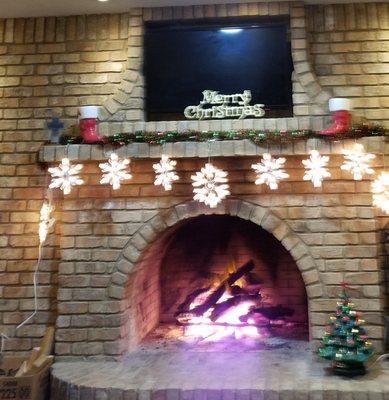 Little fuzzy but Mitchell Masonry did a beautiful Job on the brick work on and around this fireplace Thank you.Mitchell Masonry.