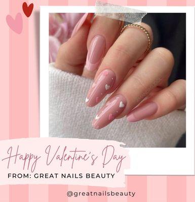 Hearts and pink nails this coming Valentine's Day!