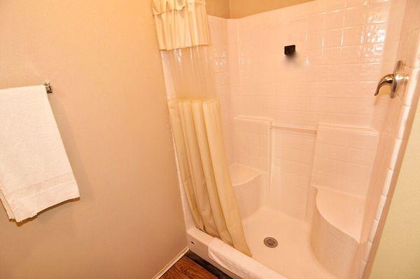 Our motel shower is modern and clean. Shampoo and soaps are included in every room.