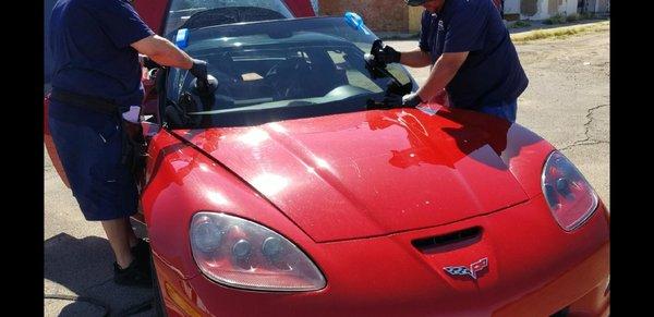 Red Convertible Windshield Peoria