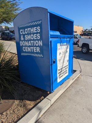 Clothes and shoe donation box