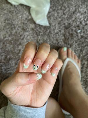 Gel manicure and pedicure