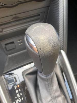 Gear shift that was never even attempted to be cleaned.